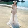 Fairy Seaside French Embroidery Jacquard Suspender Dress Women's Birthday Dress Dress Island Vacation Skirt