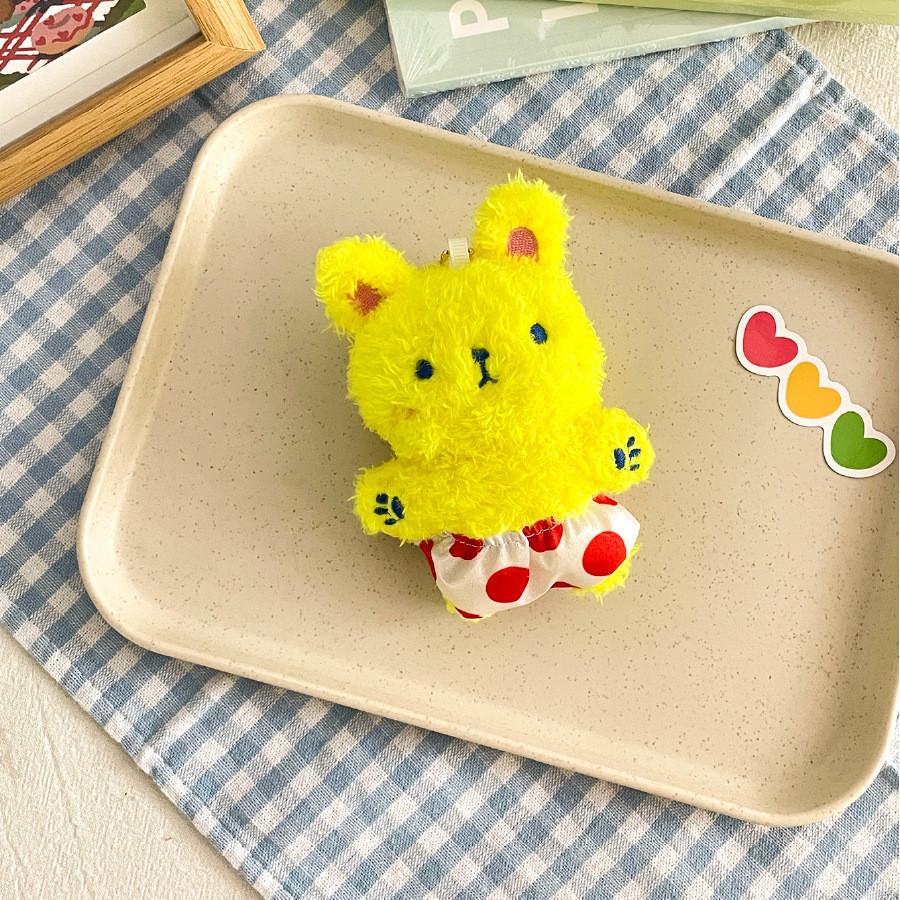 Cartoon Shorts Dog Rabbit Panda Plush Toy Keychain For Kids And Car Decor
