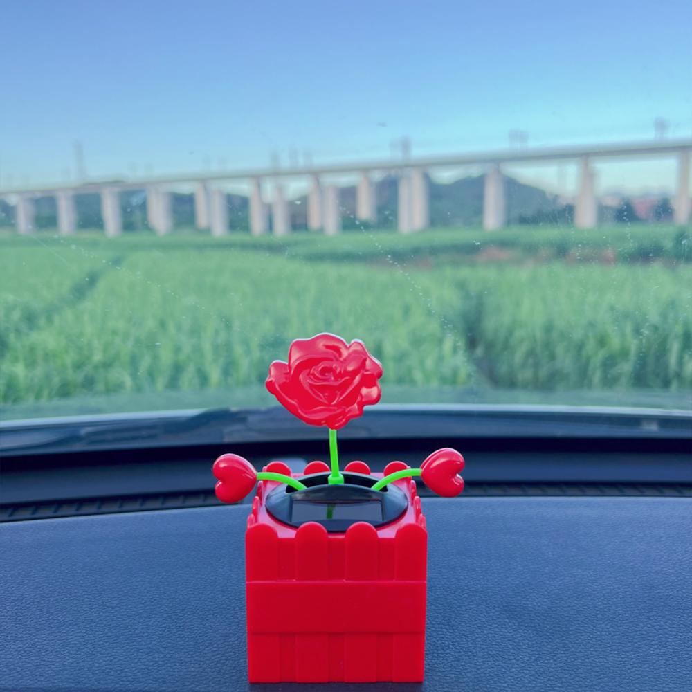 Schwingendes Herz Rosen Auto-Schmuckstück - Eine hübsche florale Dekoration für das Auto-Interieur und das Zuhause, ideal als Geschenk für Damen
