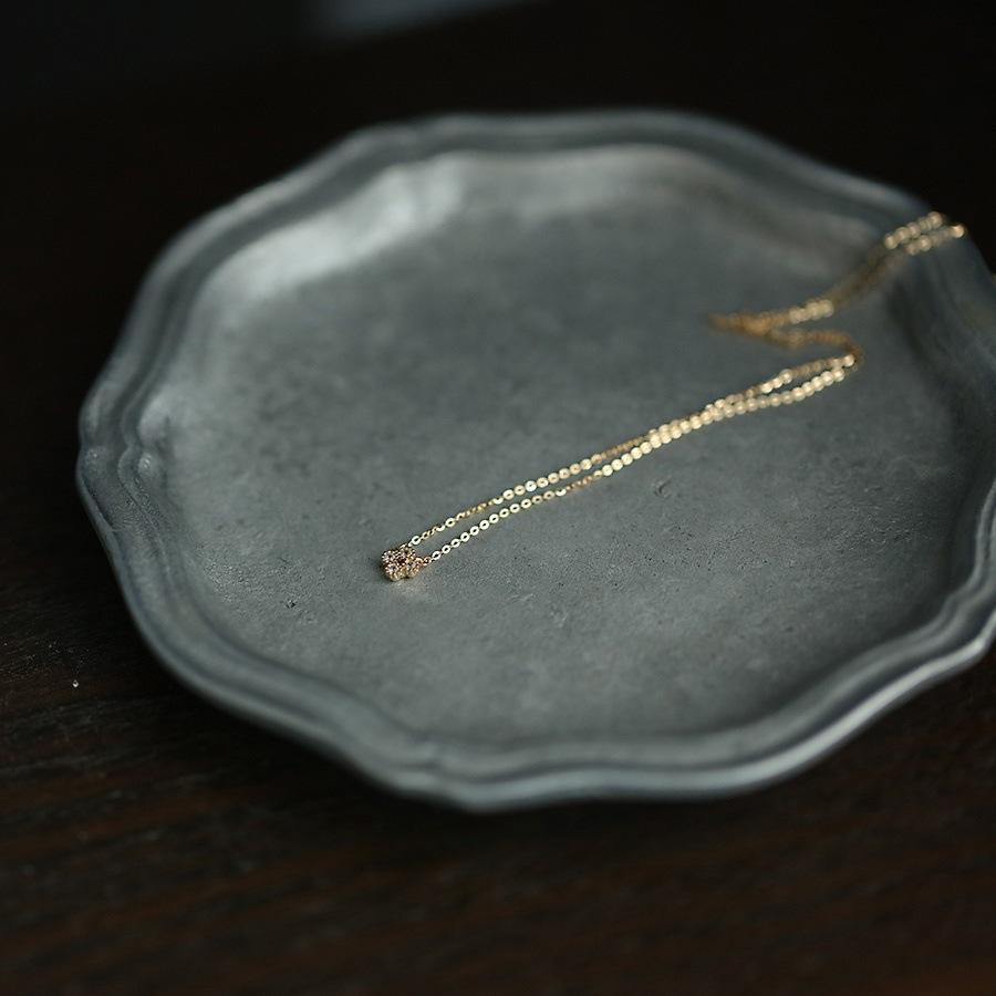 Collar Colgante Flor de Circonita Mini Chapado en Oro de 14 Quilates Plata de Ley 925 para Mujeres Niñas Joyería de Moda Regalos