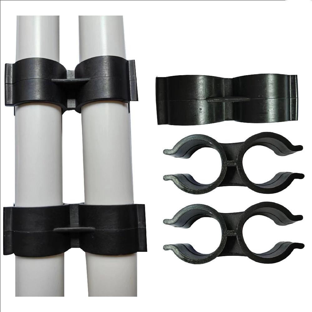 8-Pack Anti-Wobble Bimini Clamps – Nylon Boat Top Clamps For 7/8-1" Tubing – Black/White Marine Grade For Bimini Tops, Boat Hooks, Ladders