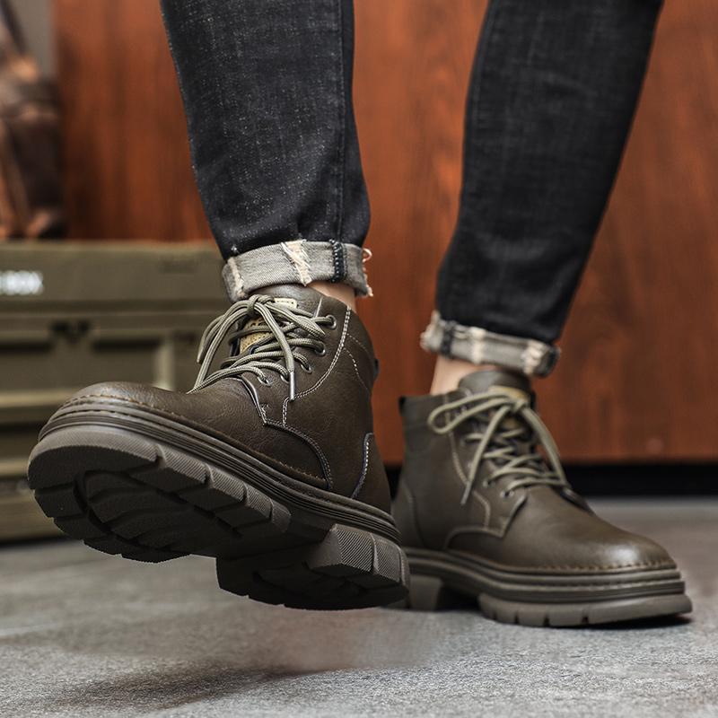 Fashion 2024 New Arrival Outdoor Men Basic Boots Mens Low Top Sneakers Genuine Leather Male Busines Boots Fashion Men's Motorcycle Boots
