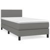 3139938 vidaXL Divan Bed and Mattress Dark Grey 90x190 Cm Fabric