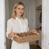 Geflochtener Aufbewahrungskorb, Aufbewahrungsbox für den Schreibtisch-Couchtisch, Korb zur Aufbewahrung von Snacks und Kosmetika, Weidenkorb