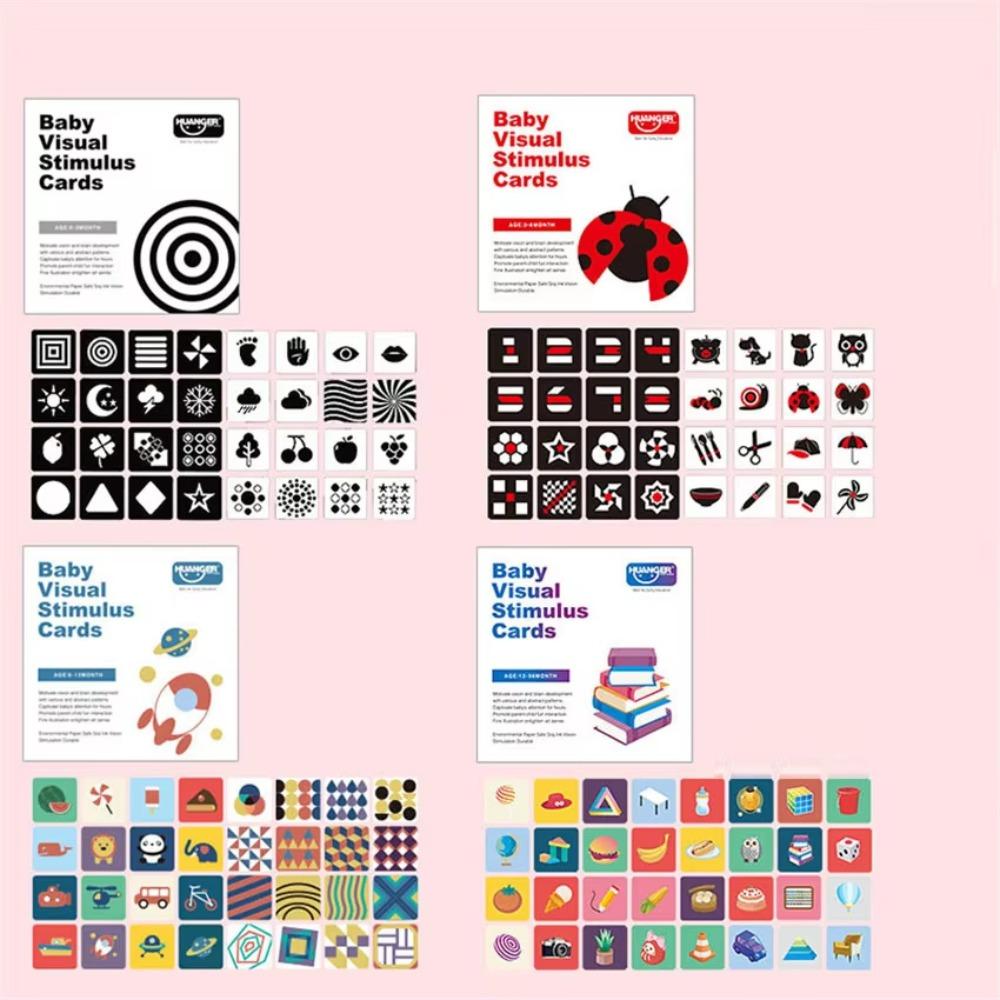 

Montessori Baby Visual Stimulation Cards Sight Games Baby Flash Cards Kids Preschool 1set