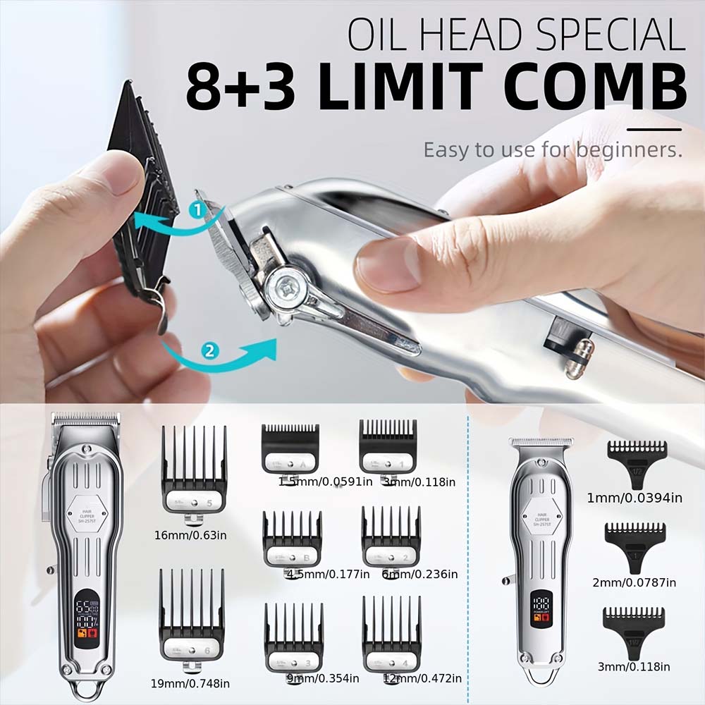 Professional Hair Clippers/Hair Trimmer/Beard Shaver Kit for Men Barber Clipper Hair Cutting Kit Gifts for Men