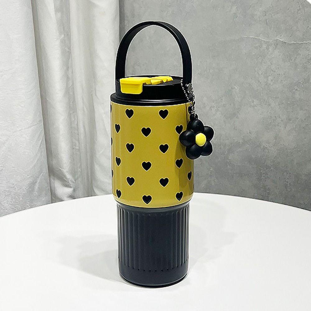 Portable Outdoor Insulated Mug Creative Coffee Tumbler with Handle Drinking Straw Cup  Kitchenware