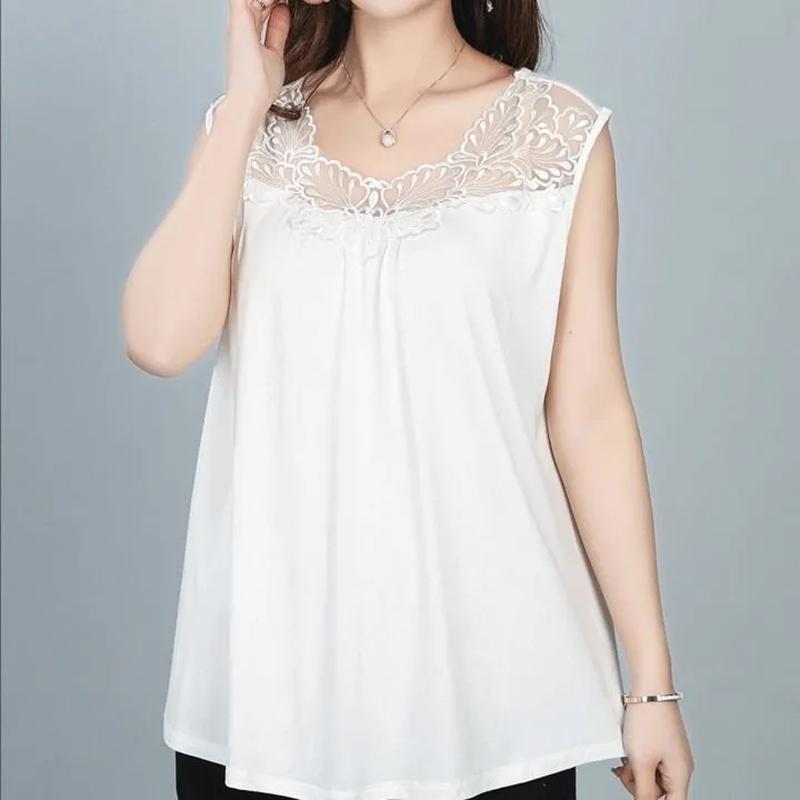 Oversize Vest Women Undershirt Sleeveless Vintage Loose Lace Skeleton Vest Casual V-Neck Suspenders Vest Shawl