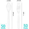 100 Count Plastic Silverware, Heavy Weight Plastic Forks Spoons Disposable Utensils Cutlery Set for Wedding Party Supplies Everyday Use