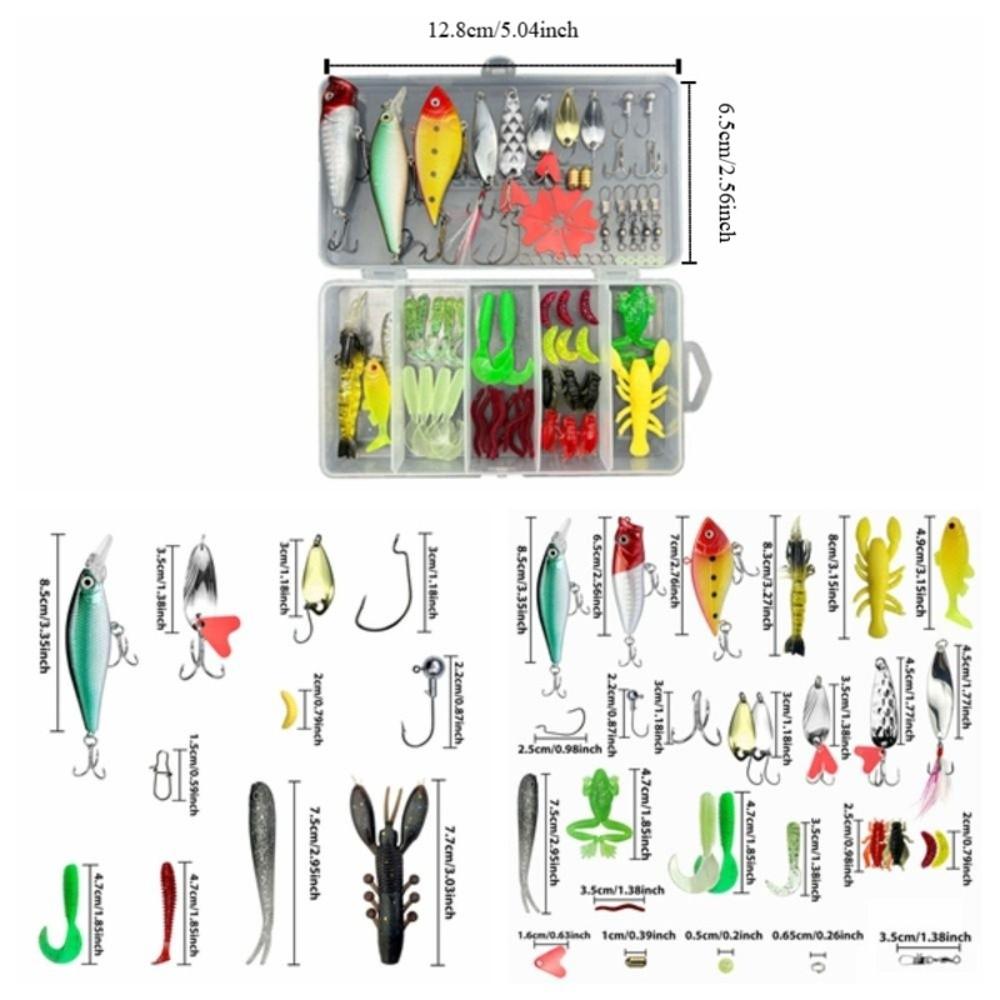 Tackle Box Soft Fishing Lures Kit Hook Set Silicone Soft Lures Hooks  Sea Equipment