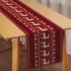 Christmas Table Runner Protective Cloth Festive Elk Pattern Durable Table for Home Holiday Decoration