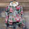 Cappotto da uomo in peluche caldo con stampa maglione in pile cappotto casual maglione tascabile cappotto autunno inverno