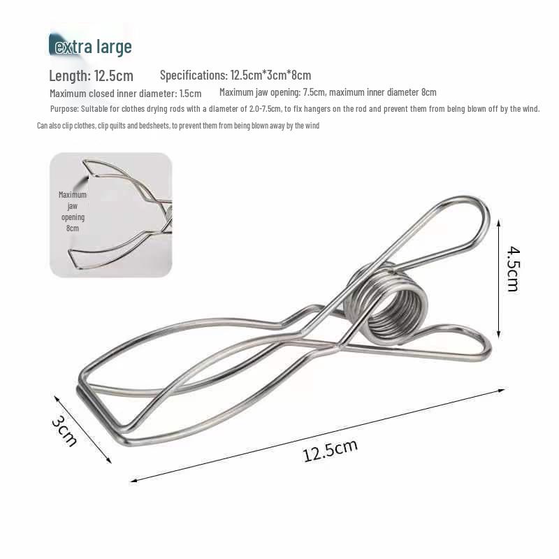 Stainless Steel Sock and Clothes Peg Clips – Windproof Hanger Accessory