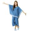 Luanna Jena Loungewear Poncho Pajama Set QW629 Women's 2-Piece (Blue)