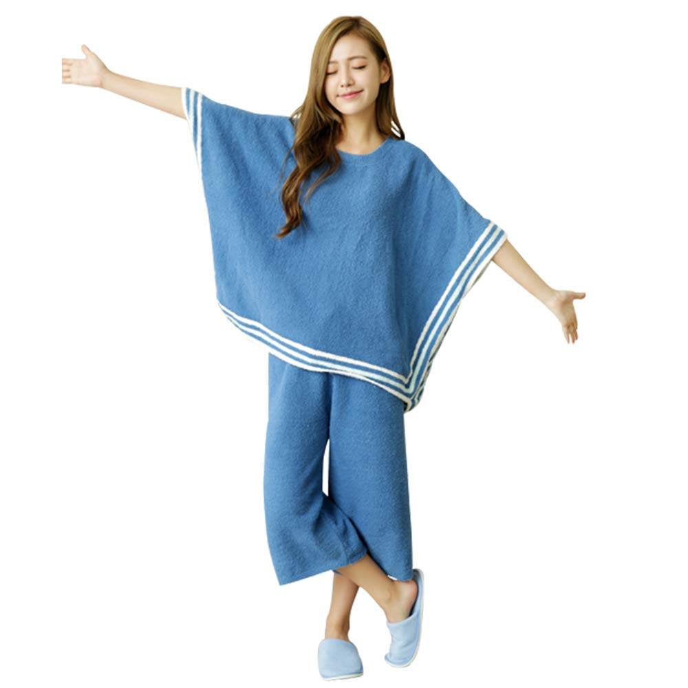 

Luanna Jena Loungewear Poncho Pajama Set QW629 Women s 2-Piece (Blue) синий