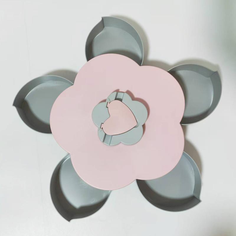 Snack Storage Box, Rotating Candy Box Petal Shape Food Snack Storage Box, Food Fruit Storage Box