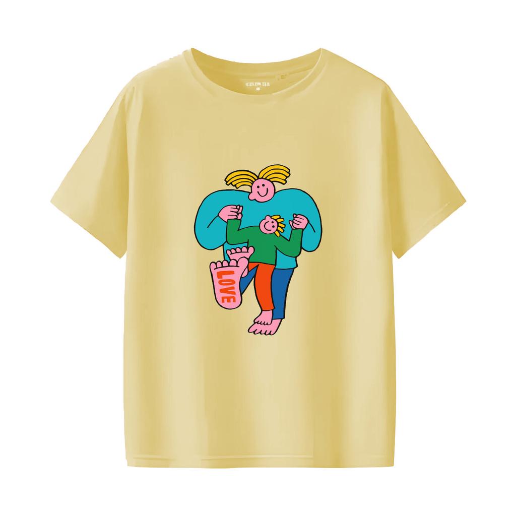 Cute and fun cartoon printed short sleeved round neck Womens Tshirt for spring and summer versatile Womens Tshirt