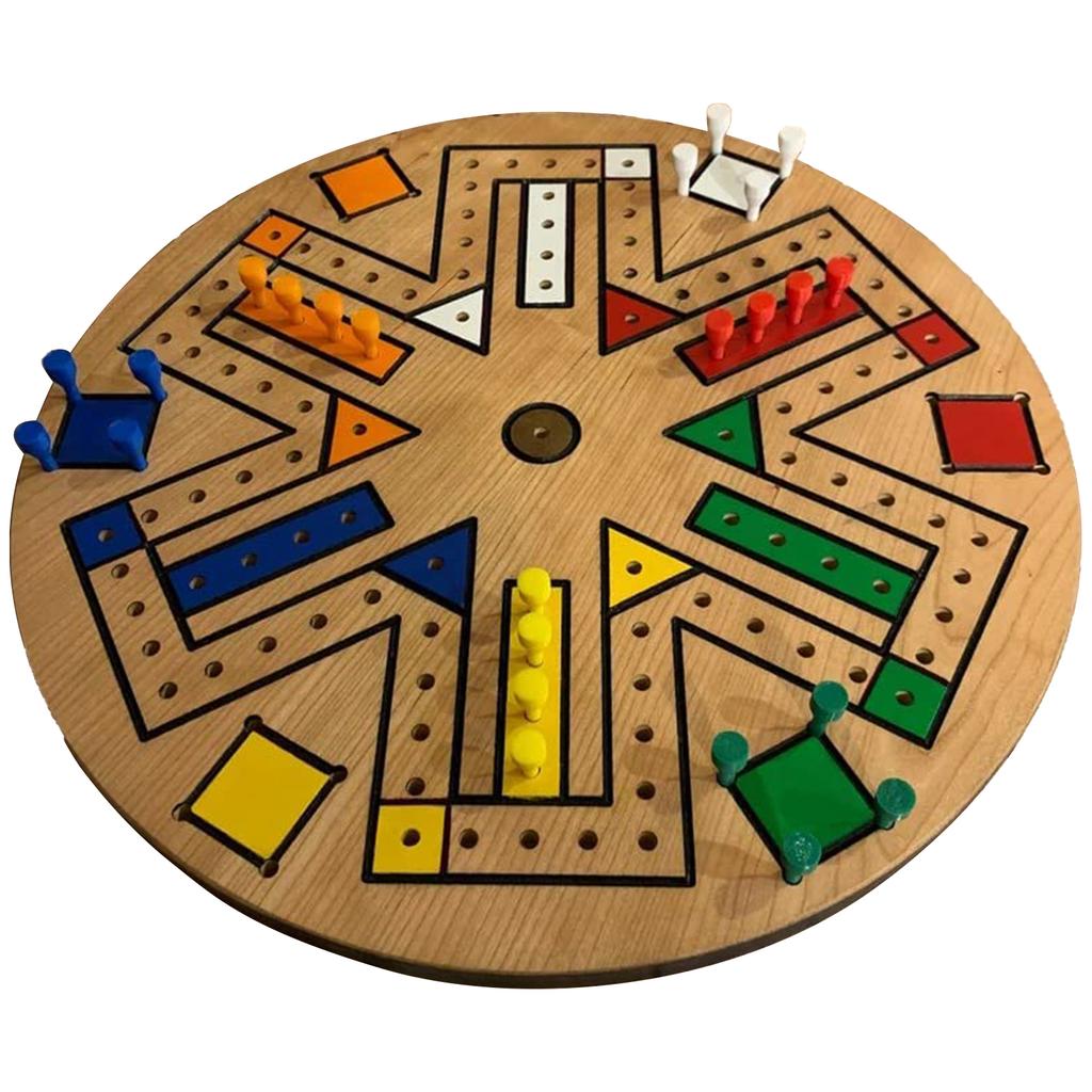 Fast Track Game Holz 35,5 cm Durchmesser Familienbrettspiel Braun