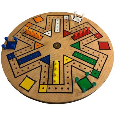 Fast Track Game Holz 35,5 cm Durchmesser Familienbrettspiel Braun