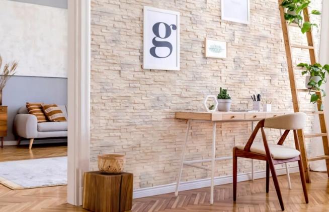 Płytka dekoracyjna gipsowa ścienna 38,5x13cm 0,4m2 Beżowa imitująca kamień