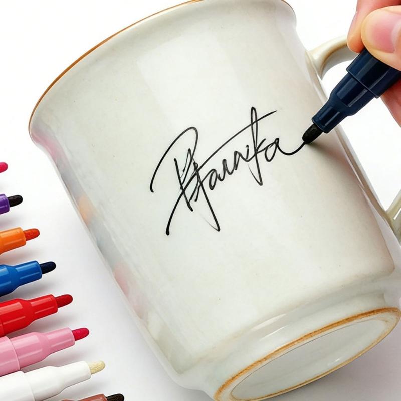 Set of 12 Color Water Based Ceramic Paint Markers For Artistic Creative Art Projects On Pottery And Glass Surfaces