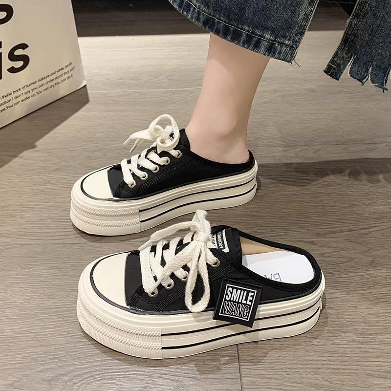 Height-increasing platform canvas shoes women's 2025 new spring and summer breathable casual versatile popular white shoes student board shoes