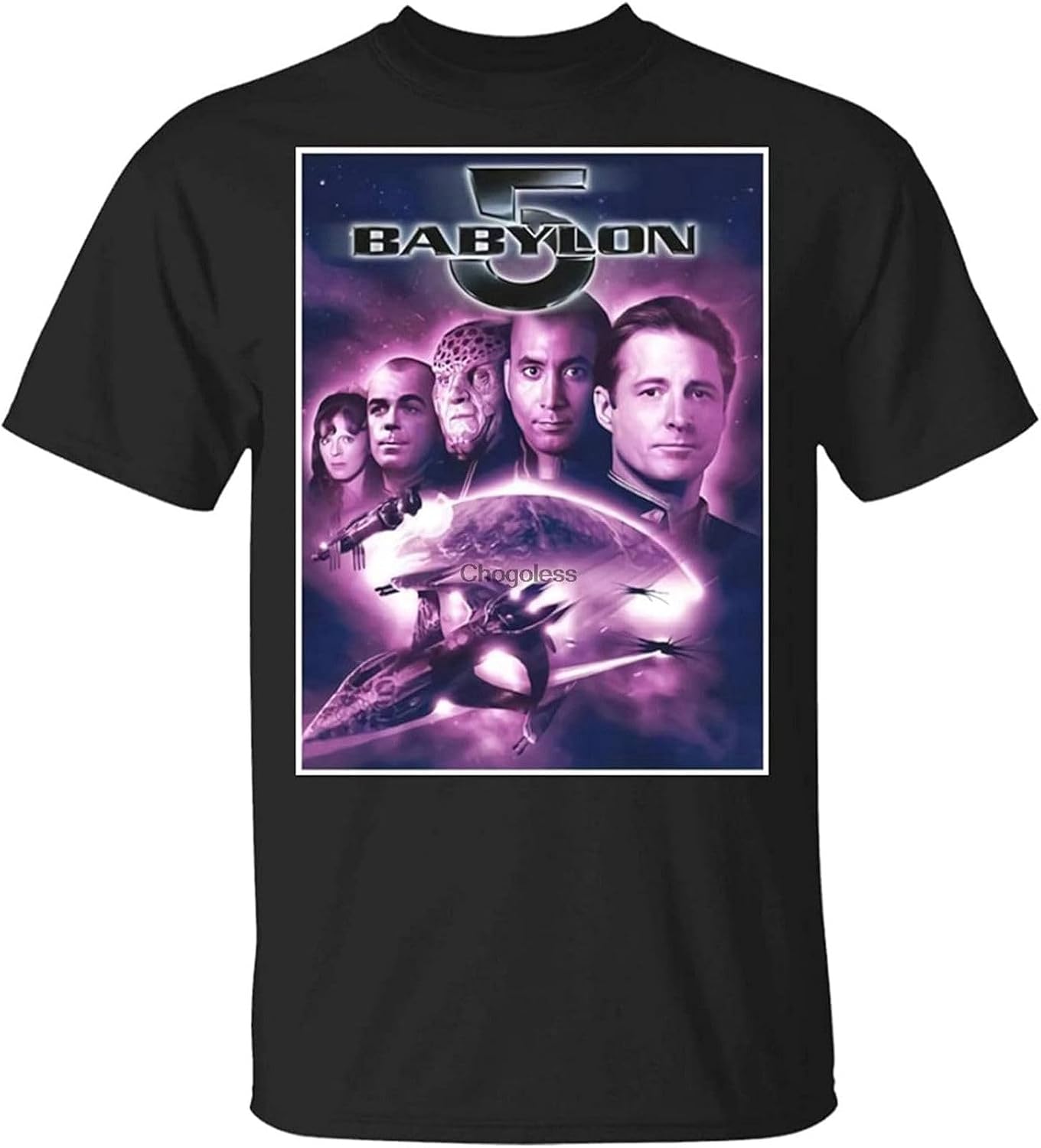 Cool Adult 1990s Sci Fi Tv Series Babylon 5 T Shirt Retro 90 s Sitcom Babylon 5 Men T Shirt XS чёрный