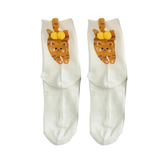 Cat Socks with Balls Funny Cat Ball Socks Stretchy Crew Socks Cute Casual Socks Christmas Birthday Gift for Cat Lovers