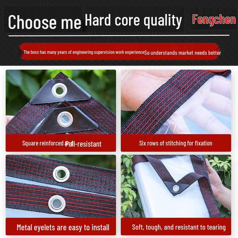 Clear Rainproof Outdoor Canopy - Transparent PE Waterproof, Windproof Cover for Balconies