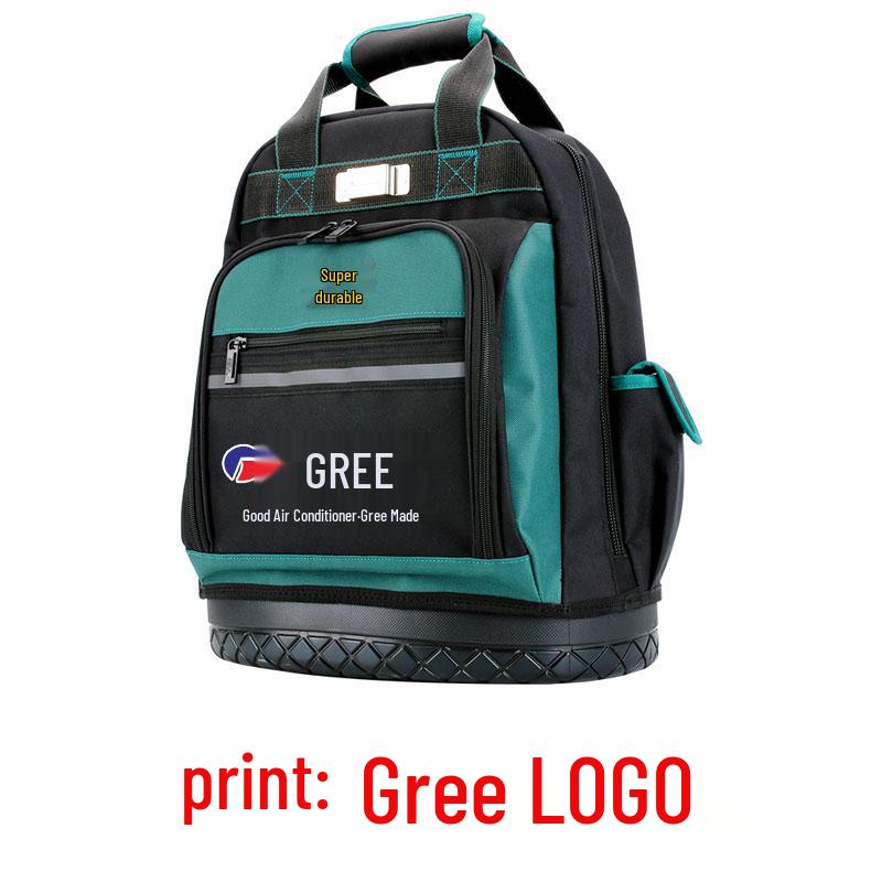 Multifunctional Double Shoulder Tool Backpack, Wear-Resistant Canvas, Large Capacity, Portable Electrician's Repair Bag