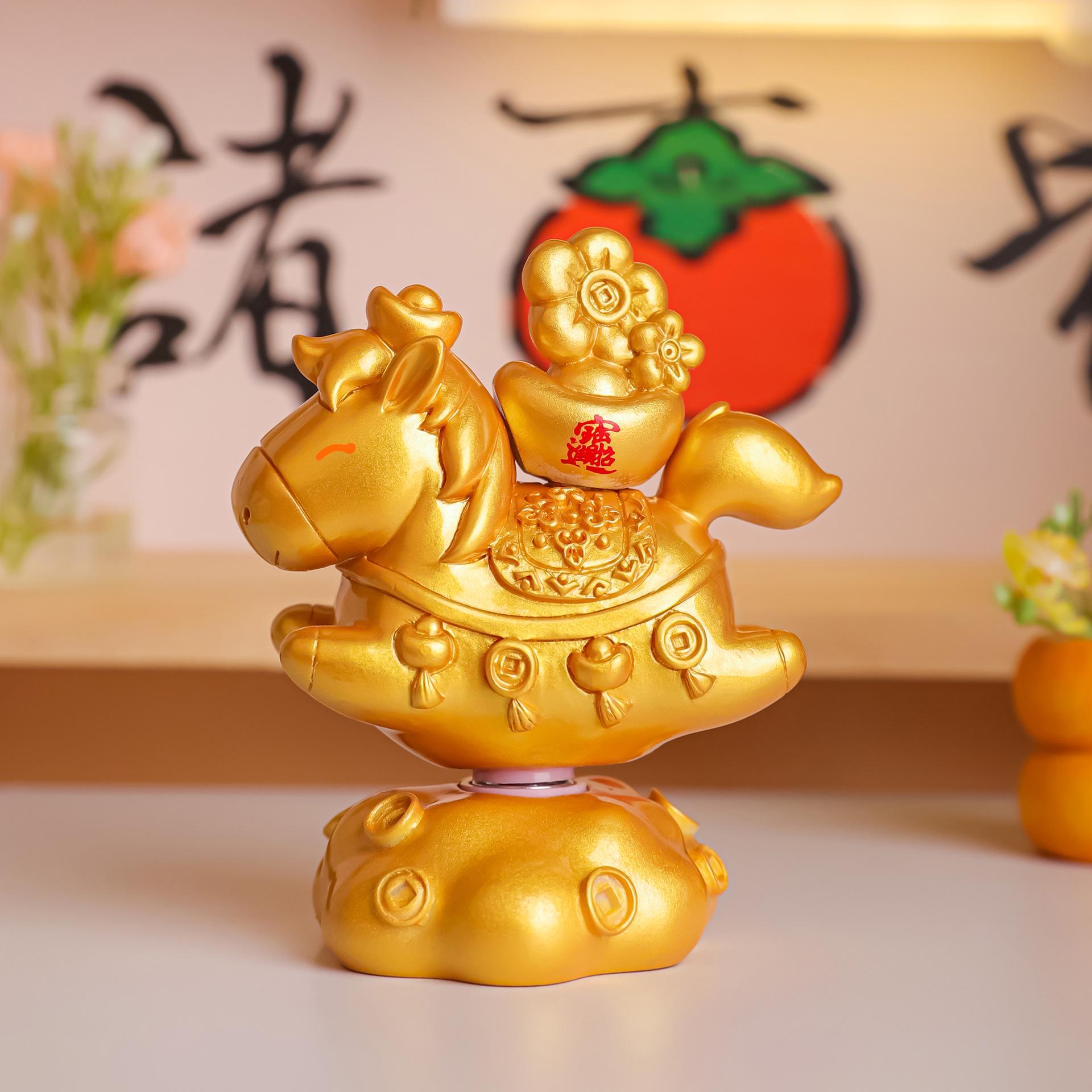 

Little Horse Caishen Zhuanzhuanle Figurine: Zodiac Year Desktop Decoration & Temple Cultural Gift Small Wealth Horse Ornament