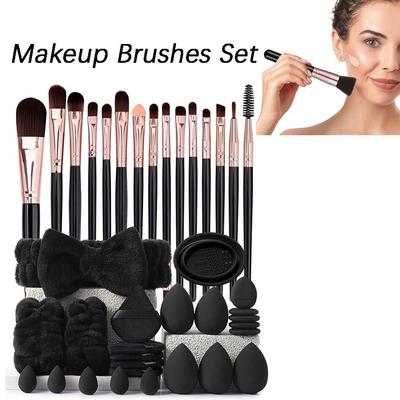 39Pcs Powder Puff Makeup Brushes Set Portable Blending Brushes Cosmetic Tool Kit Beauty Tool Foundation Brush Makeup Tool Set