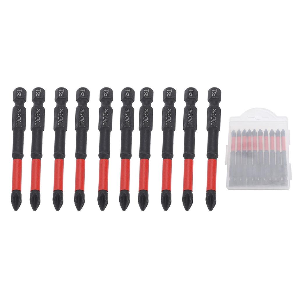 10Pcs PH Magnetic Screwdriver Bit Set Non Slip Hard Long Drill Bits for Impact Driver Electric Hand
