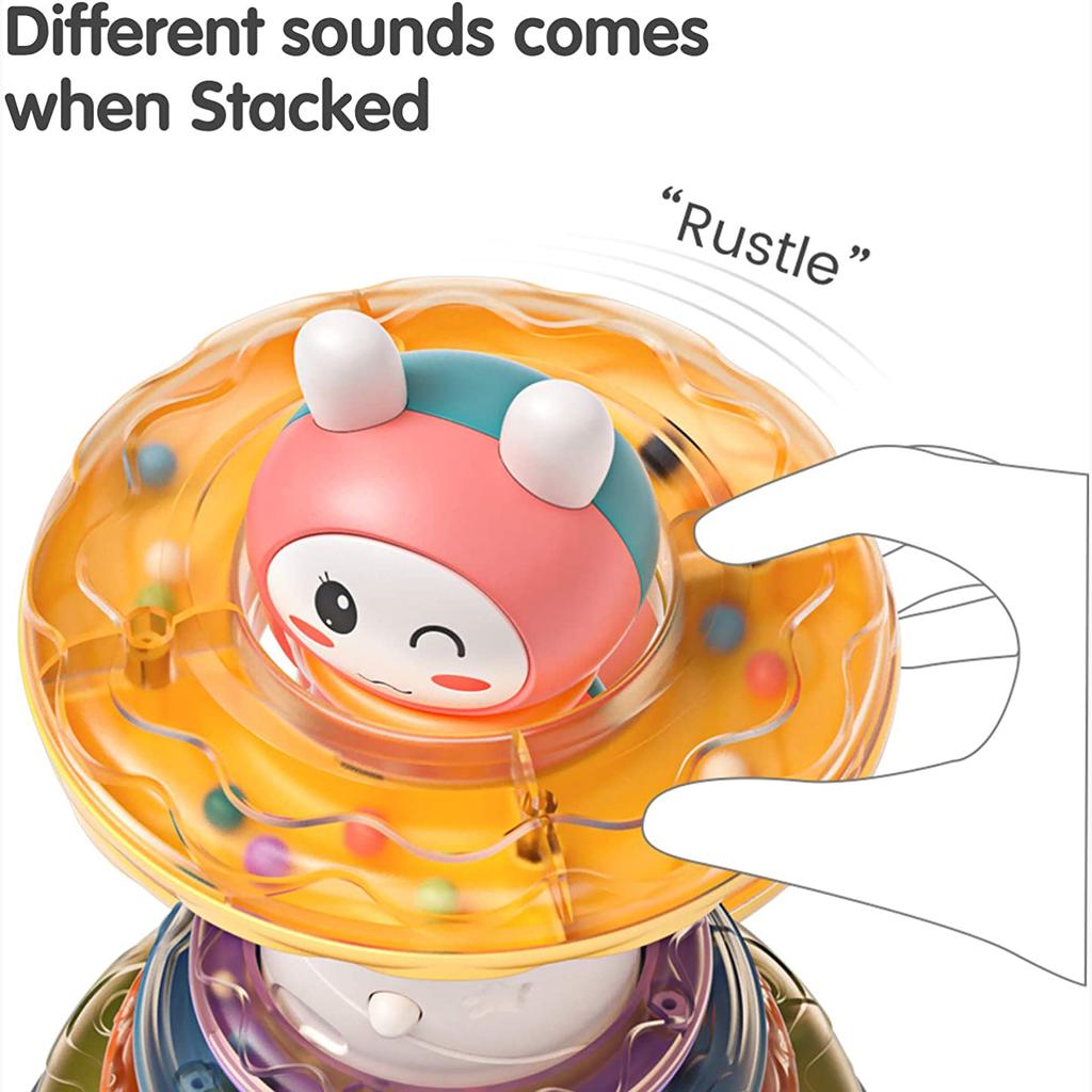 TUMAMA Toddler Stacking Toy with Light and Music, Stacks of Circles STEM Montessori Toy, Birthday Gifts for Boys and Girls