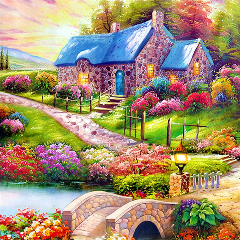 5D Diy Diamond Painting Cup Cross Stitch Sunset Landscape House Animal Penguin Mosaic Diamond Embroidery Home Decoration Gift