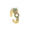 New Women's Jewelry Hip-hop Personality Leopard Print Ring Open Ring Popular Net Red Retro Tail Ring Party Holiday Gift