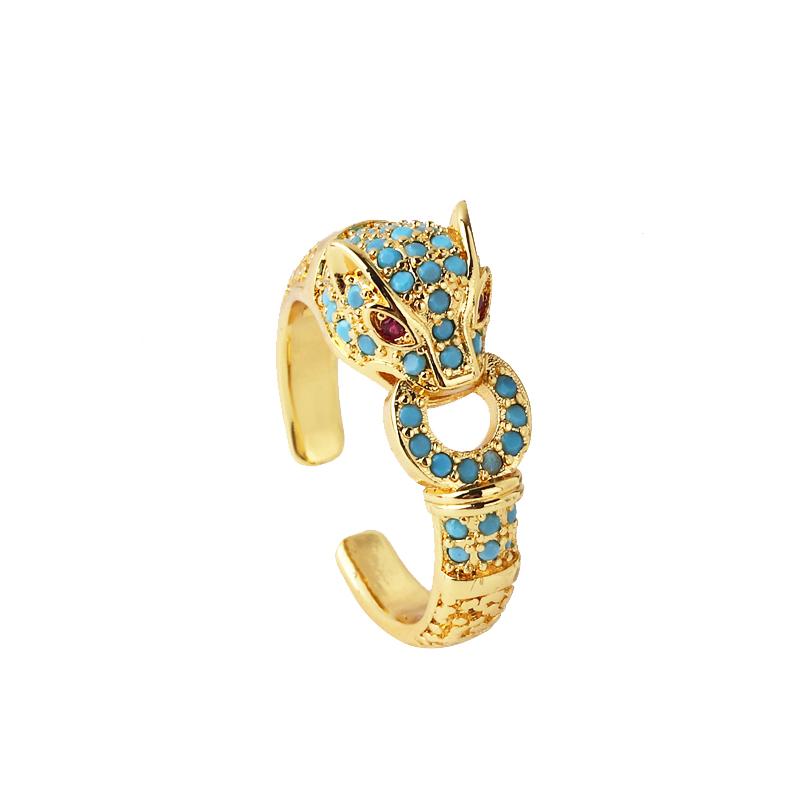 New Women's Jewelry Hip-hop Personality Leopard Print Ring Open Ring Popular Net Red Retro Tail Ring Party Holiday Gift