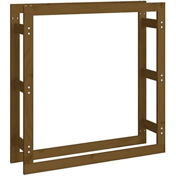 Support de bois de chauffage - Marron miel - 100x25x100 cm - Bois massif - Rangement - Mixte