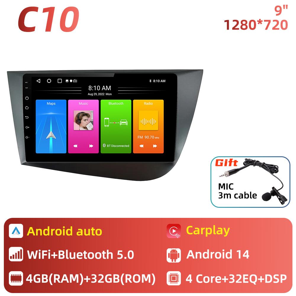 

Car Multimedia Player For Seat Leon 2 MK 2 2005 - 2012 Car Radio Android Carplay Auto GPS Navigation Head Unit Stereo 2 Din 4G