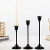 Brass Gold/Black Metal Tapered Candle Holders, Vintage Modern Decorative Centerpiece Candlestick for Fireplace