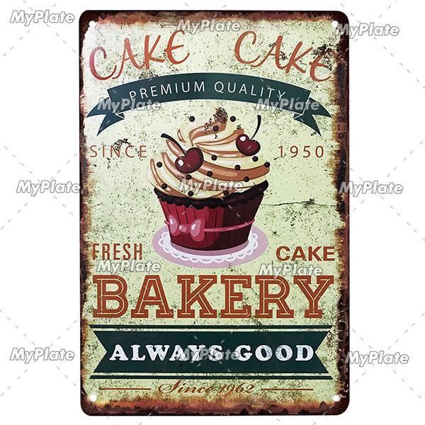 Cupcake Vintage Tin Sign Metal Sign Decorative Plaque Wall Decor Man Cave Club Decoration