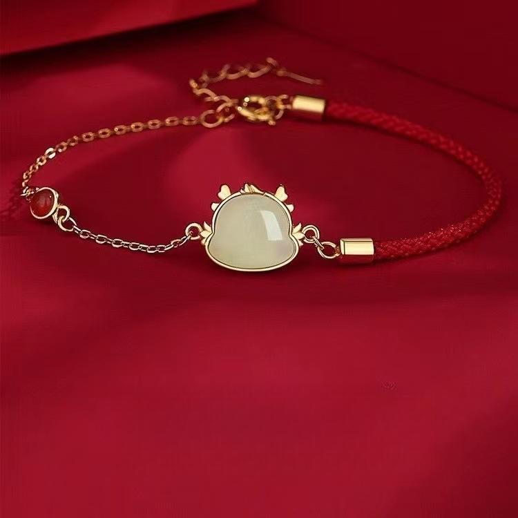 Hetian Jade Cute Dragon Necklace New Gift for Girls