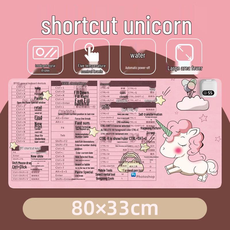 Heated Oversized Desk Pad & Mouse Mat with Timer