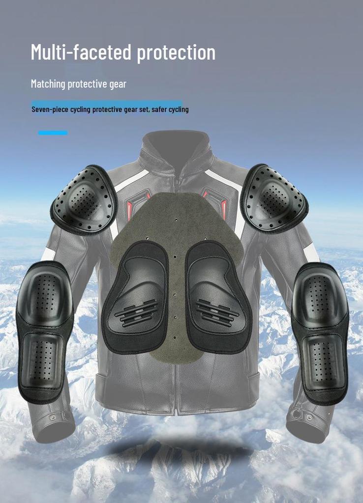 Herren Schutz PU-Leder Winddichte Motorrad Rennjacke - Warm, Sturzsicher, Offroad Ausrüstung