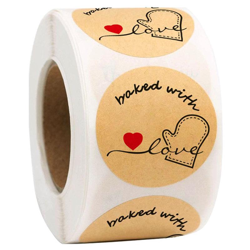 Cowhide Thank You Barcode Stickers: Handmade Round Self-Adhesive Labels for Baking Customization