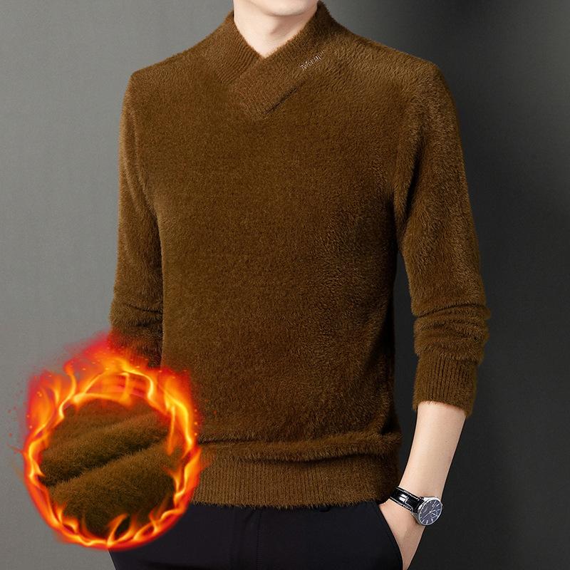 Длинные рукава плюс бархат мужской трикотажный молодежный повседневный теплый толстый — фото 4