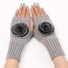 New Short Pom Pom Gloves for Women's Fashion Autumn and Winter Knitted Woolen Sleeve Sleeves for Warmth  Half Finger Exposed Gloves