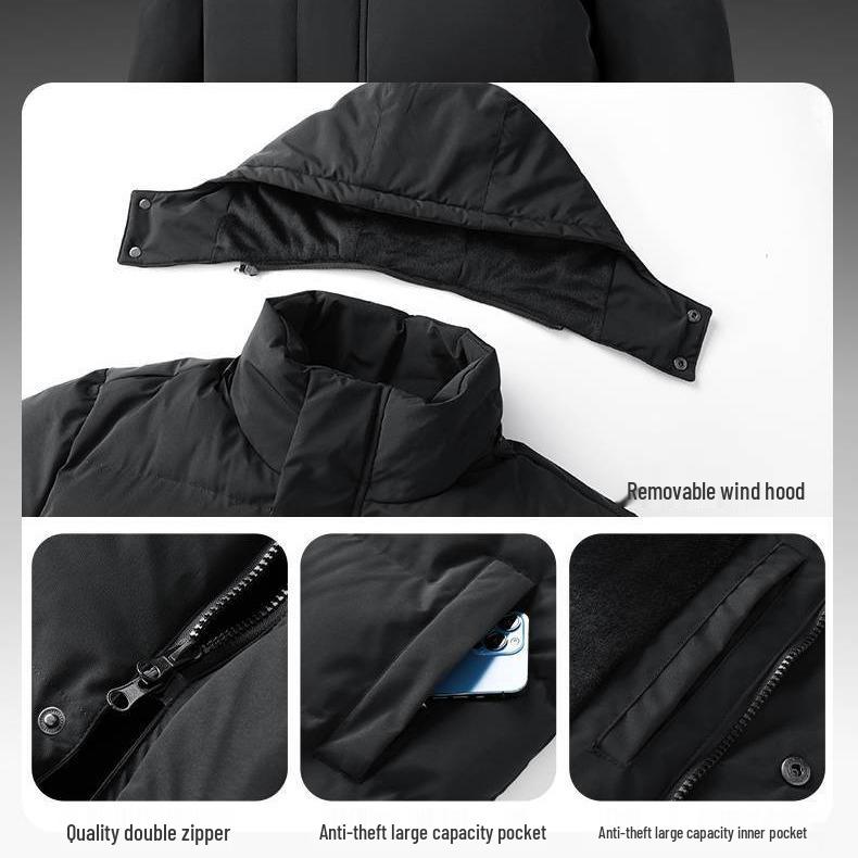 Unisex Mid-Length Cotton-Padded Sports Overcoat for Winter Training