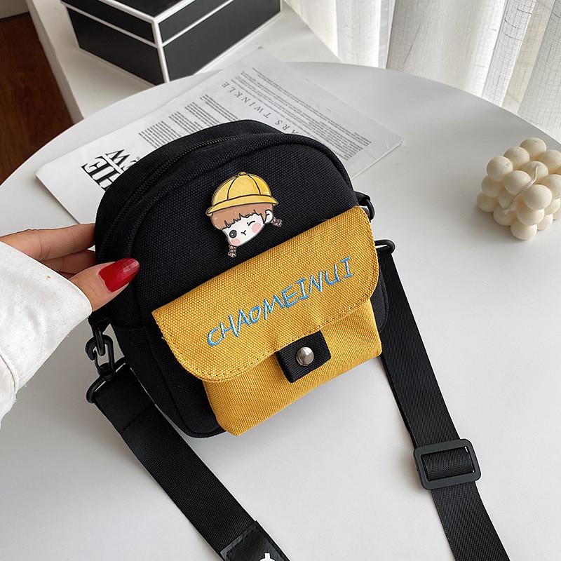 New Cute Girl Shoulder Bag Japanese Style Fashionable Canvas Bag Korean Version Colorful Small Size