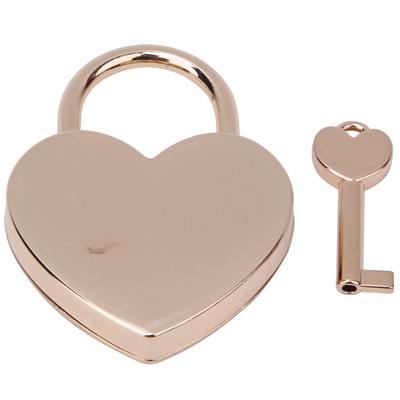1 Set Lucchetto Metallo a Forma di Cuore Vintage per Uso Domestico Artigianato con Chiave 45x59mmOro Rosa